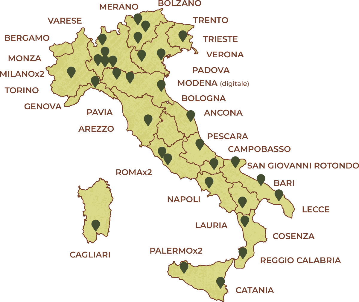mappa strutture ospedaliere